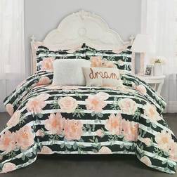 Lush Decor Amara Watercolor Bedspread Pink, Black (233.68x228.6cm)