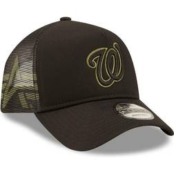 New Era X Alpha Industries Washington Nationals A-Frame 9FORTY Trucker Snapback Cap - Black