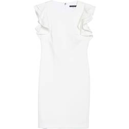 Tommy Hilfiger Flutter Sleeve Sheath Dress - Ivory