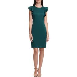 Tommy Hilfiger Flutter Sleeve Sheath Dress - Cypress