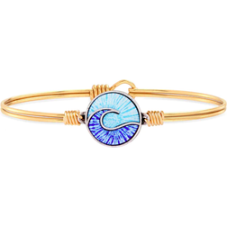 Luca + Danni Wave Tie Dye Bangle Bracelet - Gold/Silver/Blue