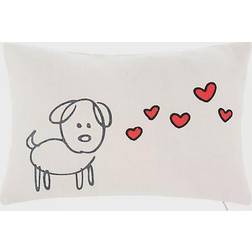 Safavieh Puppy Love Oblong Complete Decoration Pillows Red, Beige (45.72x30.48)