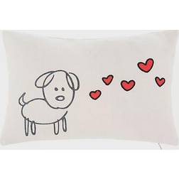 Safavieh Puppy Love Oblong Complete Decoration Pillows Red, Beige (45.72x30.48cm)