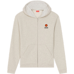 Kenzo Boke Flower Crest Zipped Hoodie - Light Grey