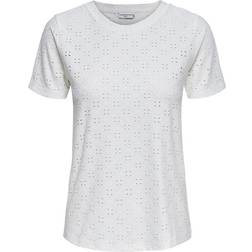 JDY Cathinka Tag Short Sleeve T-shirt - Cloud Dancer