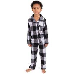 Leveret Kids 2pc. Plaid Pajama Set - Black & White