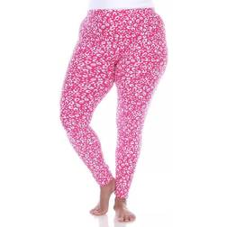 White Mark Women's Leopard Print Leggings Plus Size - Pink