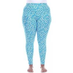 White Mark Women's Leopard Print Leggings Plus Size - Blue