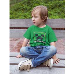 Minecraft Childrens/Kids Creeper T-Shirt (5-6 Years) (Navy)