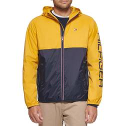 Tommy Hilfiger Colorblock Hooded Rain Jacket - Yellow