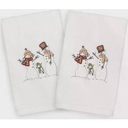 Linum Home Textiles Christmas Snow Family Bath Towel White, Brown (76.2x40.64cm)