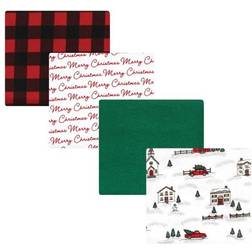 Hudson Cotton Flannel Receiving Blankets 4-pack Christmas Scene