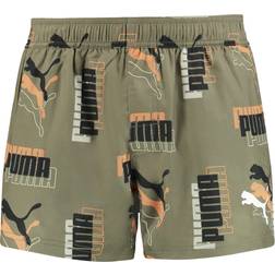 Puma Men's Logo Print Shorts Board, Moss Combo