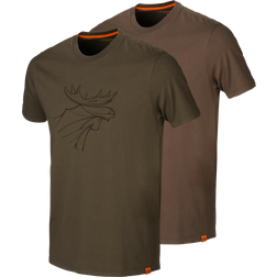 Härkila graphic t-shirt 2-pack Willow green/Slate