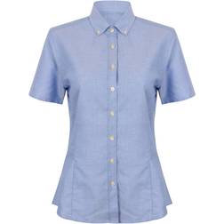 Henbury Herre Moderne Kortermet Oxford Skjorte - Svart