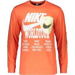 Nike T-Shirt NSW World Tour Hvid/Blå