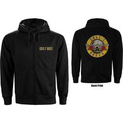 Guns N Roses Men Classic Logo Zippered Hooded Sweatshirt