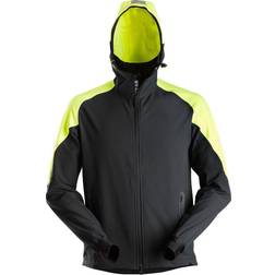 Snickers Workwear 8025 FlexiWork, neonfarvet hættetrøje med lynlås, Neongul/Navy XLarge