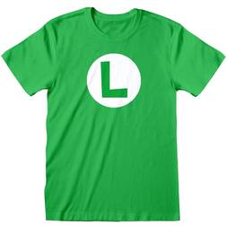 Super Mario Super Mario Unisex Adult Luigi T-Shirt (Green/White)