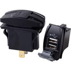 Seatec Kontakt med 2stk 3,1Amp usb udtag, indput 6-30V