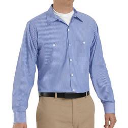 Red Kap Mns Ss Gm Blu/Wh Stripe Workshirt,L