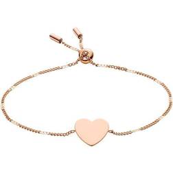 Fossil Women Heart Rose Gold-Tone Steel Bracelet