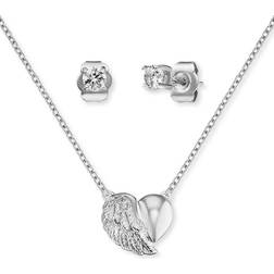 Engelsrufer Heart Wings Set - Silver/Transparent