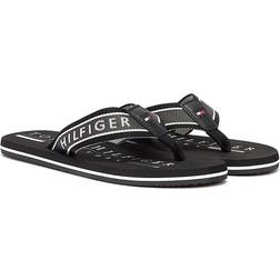 Tommy Hilfiger Herren Zehensandalen - Schwarz Gummi