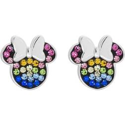 Disney Minnie Mouse Stud Earrings - Silver/Multicolor