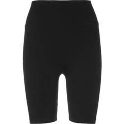 Urban Classics Women's Ladies High Waist Branded Cycle Shorts Yoga, Black/Black