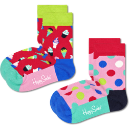 Happy Socks 2-pack Kids Ice Cream - Pink/Blue/Navy/Turquoise/Light Green