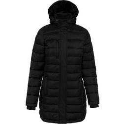 Kariban Womens/Ladies Lightweight Long Padded Parka Jacket (Black)