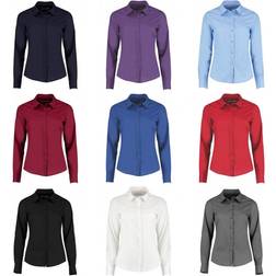 Kustom Kit Damen Langarm Tailored Popeline Shirt - 10 Rakete Metallic