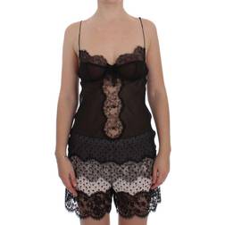 Dolce & Gabbana Top De Lencería De Encaje Floral Negro