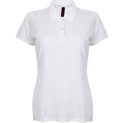 Henbury Womens/Ladies Micro-Fine Short Sleeve Polo Shirt (2XL) (Black)