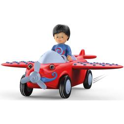 Siku Toddys 0116, Leo Loopy, 3-piece propeller plane with light and sound, Interconnectable, Includes movable toy figure, High-quality friction motor, Red/Grey, 18 months