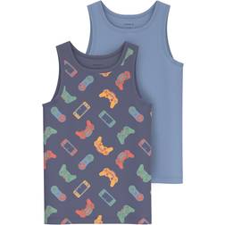 Name It Kid's Gaming Tank Top 2-pack - Stonewash