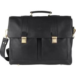The Monte Portfolio Vintage Briefcase 15.6" - Black