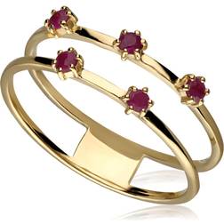 Gemondo Modern Glam Ruby Double Band Ring In 9ct