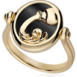 Gemondo Zodiac Onyx Aquarius Flip Ring in 18ct Plated