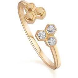 Gemondo Diamond Geometric Trilogy Open Ring in 9ct