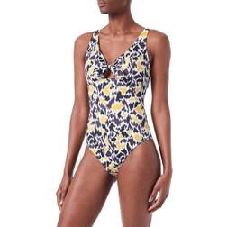 Sloggi Shore Women's Fancy Guppy One Piece Swimsuit, Brown-Dark Combination