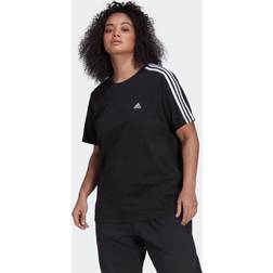 Adidas 3 Stripes T-Shirt (Plus Size) White/Black