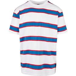 Urban Classics Men's Light Stripe Oversize Tee T-Shirt, White/Sporty Blue