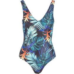 Urban Classics High Leg Pattern Swimsuit - Schwarz