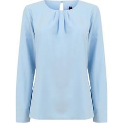 Henbury Pleat Front Long Sleeve Blouse