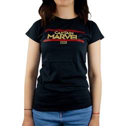 Marvel Captain Marvel T-shirt med bokstäver för kvinnor och damer