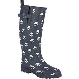 StormWells Paw Print Wellington - Navy Blue