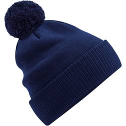 Beechfield Gorro Snowstar de algodón orgánico - Gris/Azul/Verde