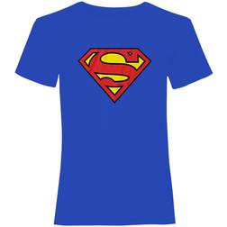 DC Comics Superman Donne/Signore Logo T-Shirt - Blu